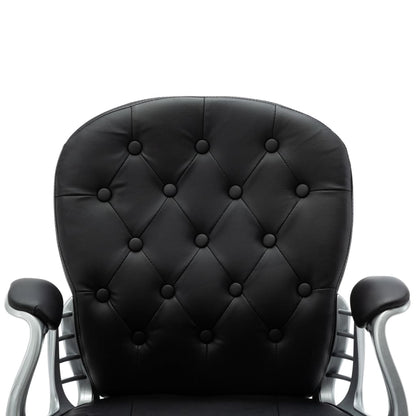 Office chair swivel artificial leather black