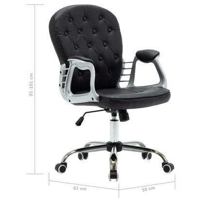 Office chair swivel artificial leather black