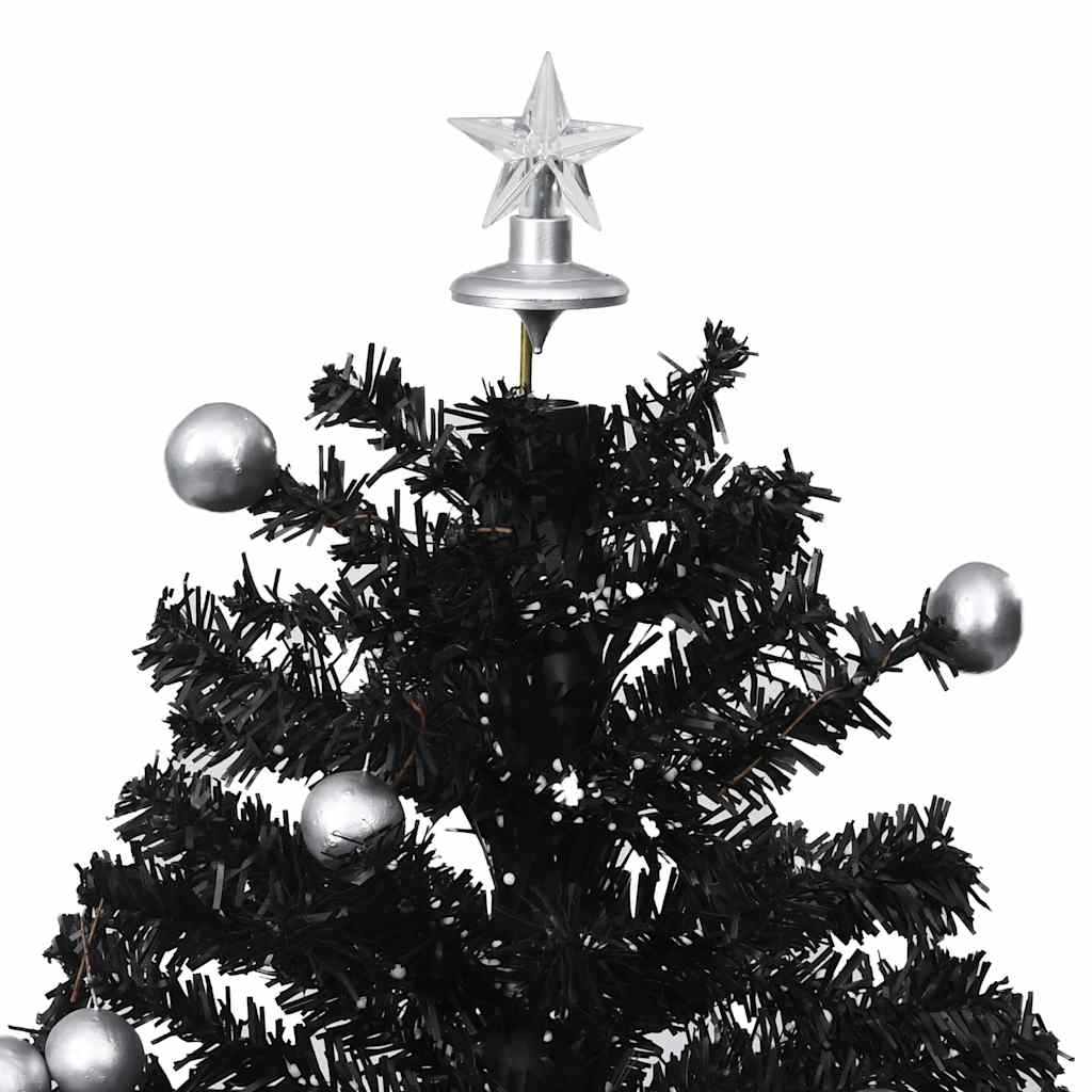 Kerstboom sneeuwend met paraplubasis 75 cm PVC zwart