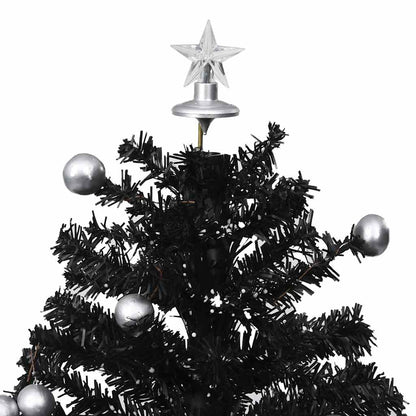 Kerstboom sneeuwend met paraplubasis 75 cm PVC zwart