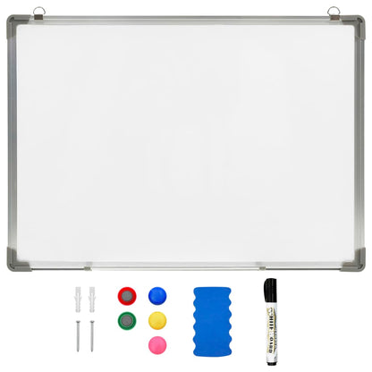 Whiteboard magnetic 90x60 cm steel white