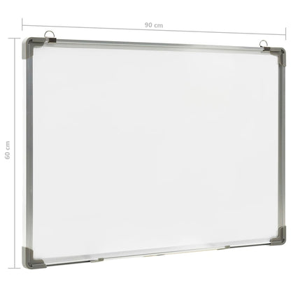 Whiteboard magnetic 90x60 cm steel white