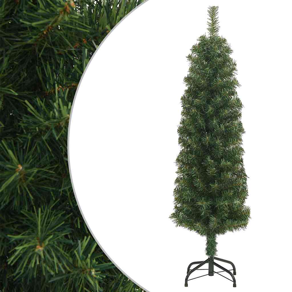 Kunstkerstboom met standaard smal 150 cm PVC groen