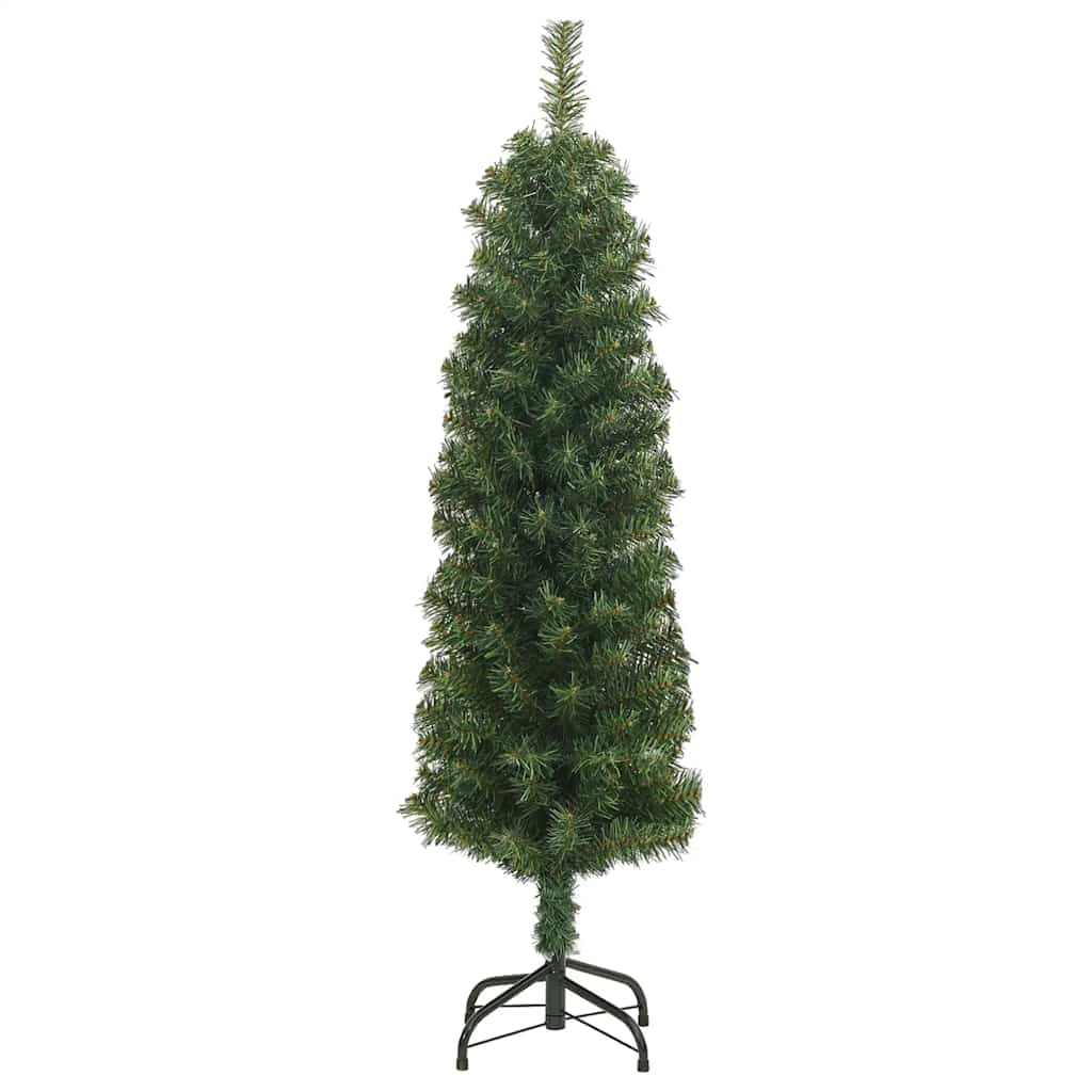 Kunstkerstboom met standaard smal 150 cm PVC groen