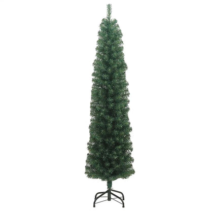 Kunstkerstboom met standaard smal 180 cm PVC groen