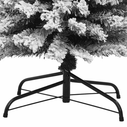 Kunstkerstboom met sneeuw smal 180 cm PVC groen