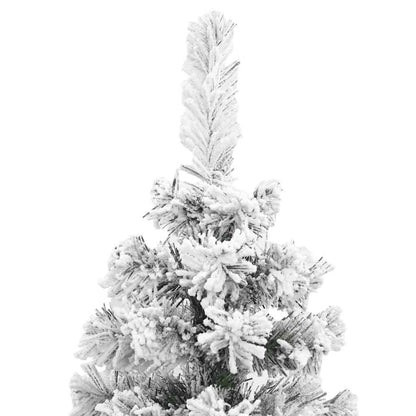 Kunstkerstboom met sneeuw smal 210 cm PVC groen