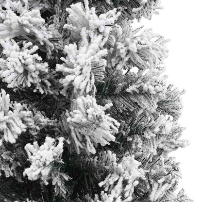 Kunstkerstboom met sneeuw smal 210 cm PVC groen