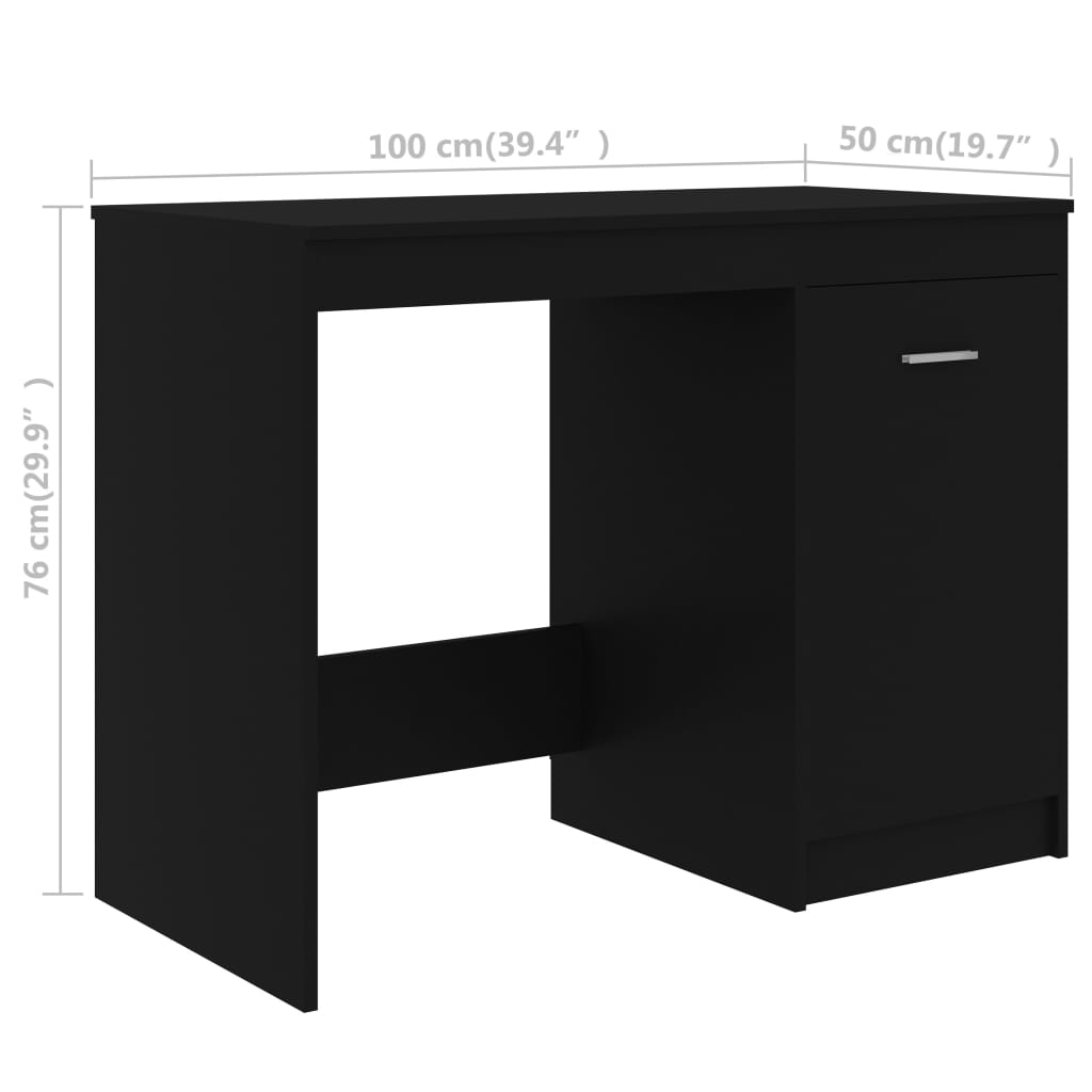 Desk 140x50x76 cm chipboard black