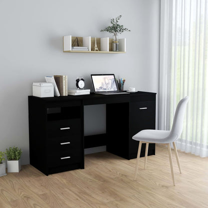 Desk 140x50x76 cm chipboard black