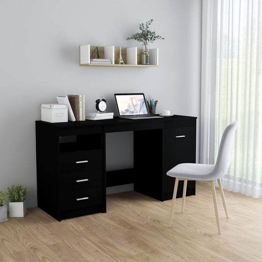 Desk 140x50x76 cm chipboard black
