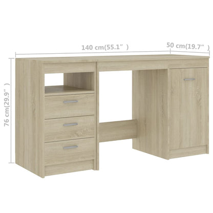 Desk 140x50x76 cm chipboard sonoma oak color