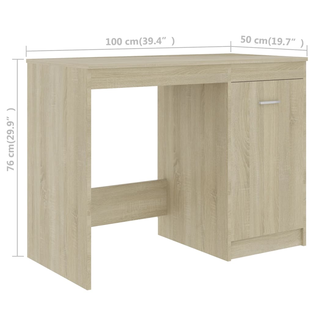 Desk 140x50x76 cm chipboard sonoma oak color