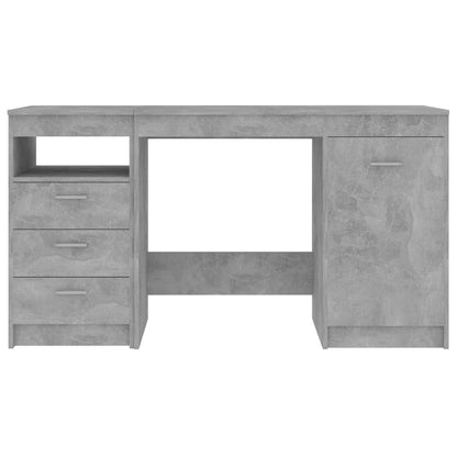 Bureau 140x50x76 cm bewerkt hout betongrijs