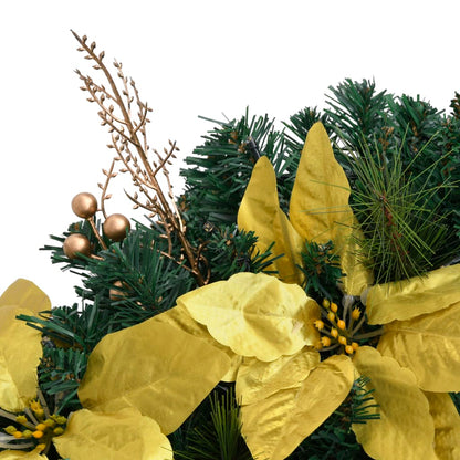 Kerstkrans met LED lampjes 60 cm PVC groen