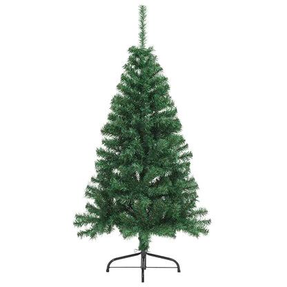 Kunstkerstboom met standaard half 150 cm PVC groen