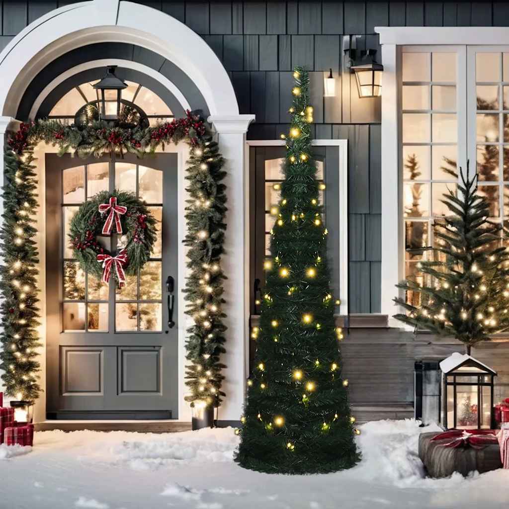 Kunstkerstboom met verlichting pop-up 150 cm groen