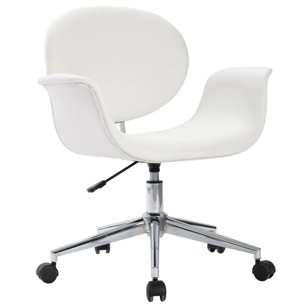 Office chair swivel artificial leather white
