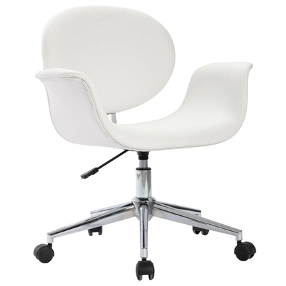 Office chair swivel artificial leather white