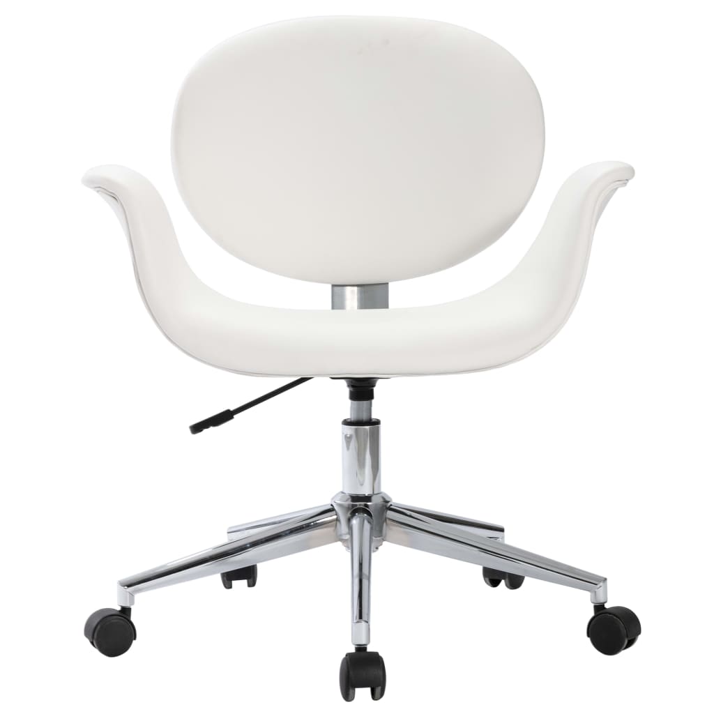 Office chair swivel artificial leather white