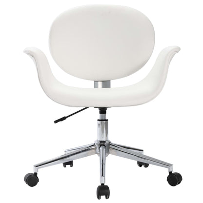Office chair swivel artificial leather white