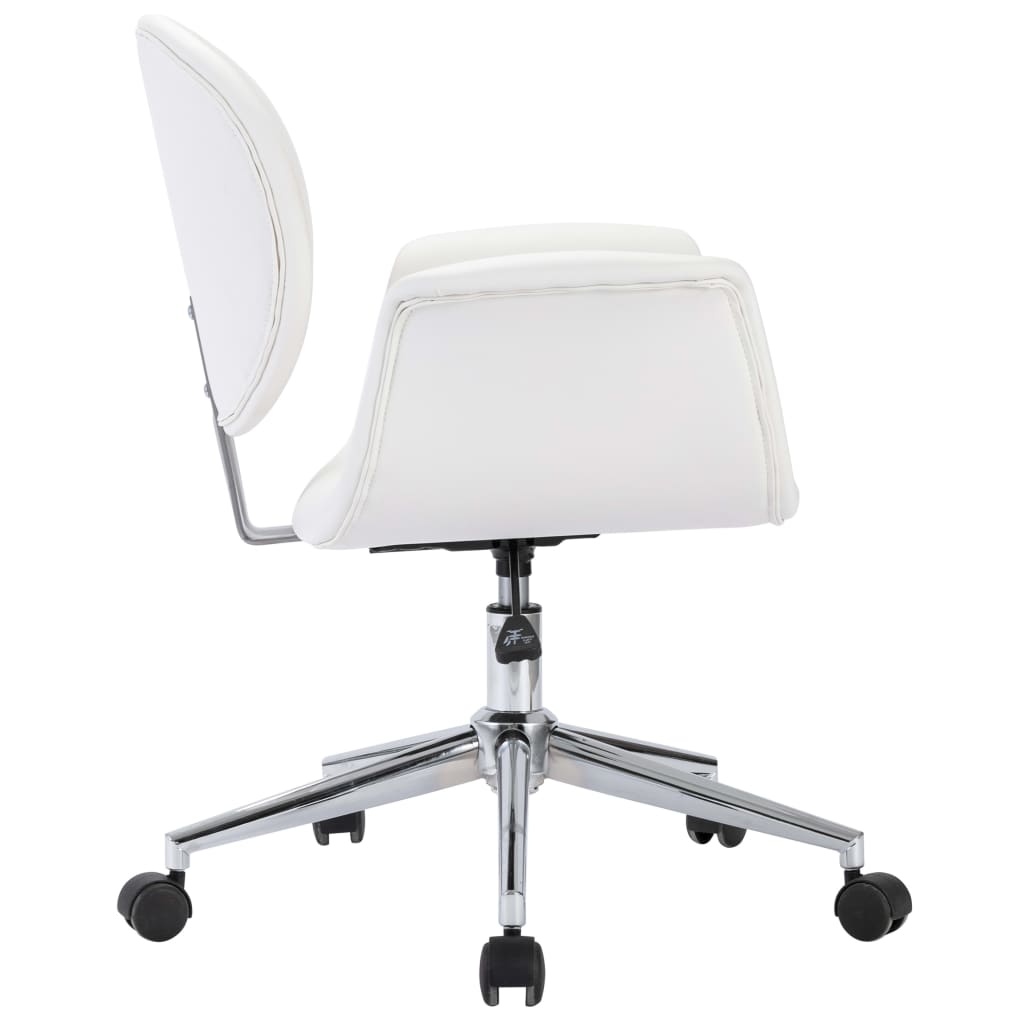 Office chair swivel artificial leather white