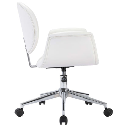 Office chair swivel artificial leather white