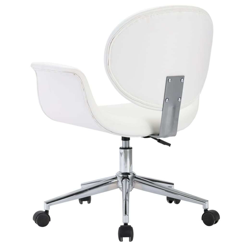 Office chair swivel artificial leather white
