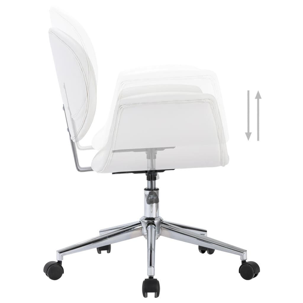 Office chair swivel artificial leather white