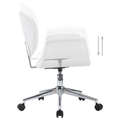 Office chair swivel artificial leather white