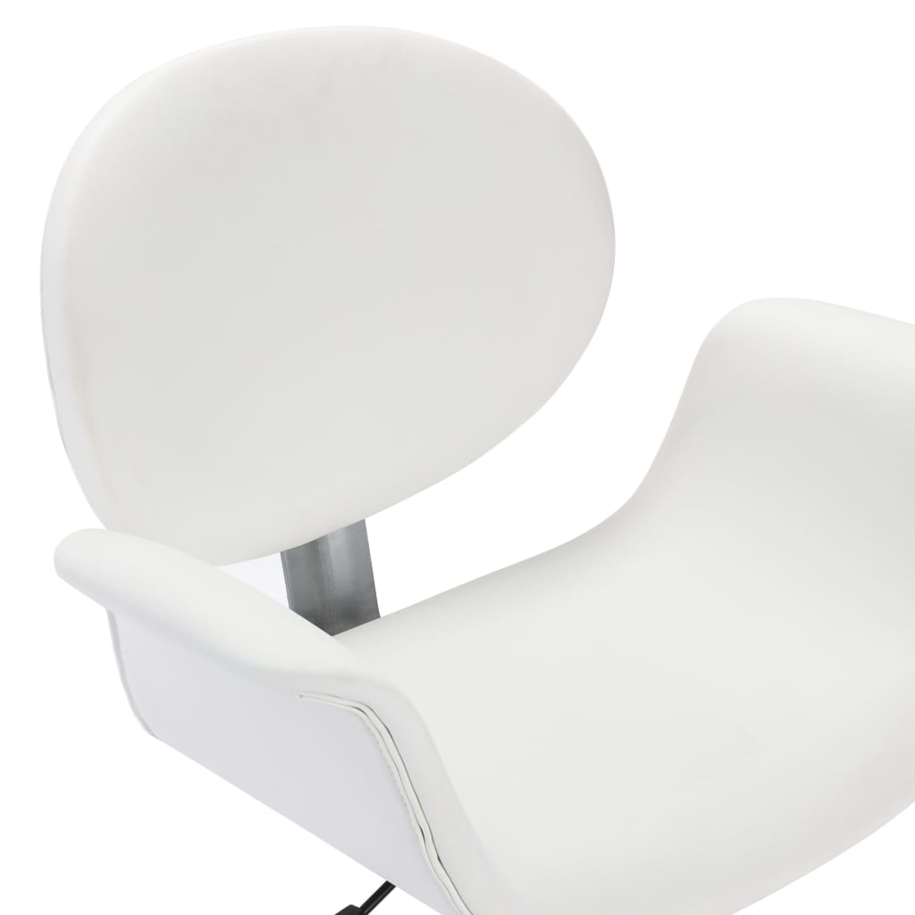 Office chair swivel artificial leather white