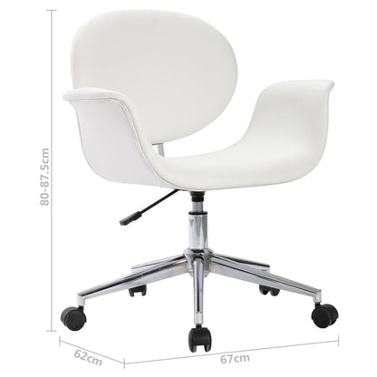 Office chair swivel artificial leather white