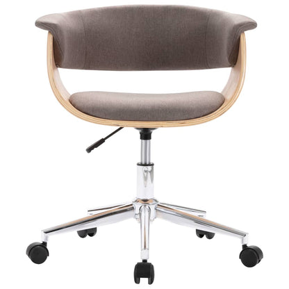 Office chair swivel bent wood and fabric taupe