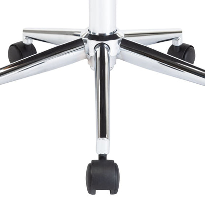 Kantoorstoel draaibaar gebogen hout en kunstleer crème