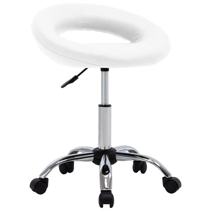 Work chair rolling artificial leather white