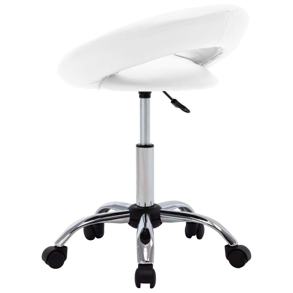 Work chair rolling artificial leather white