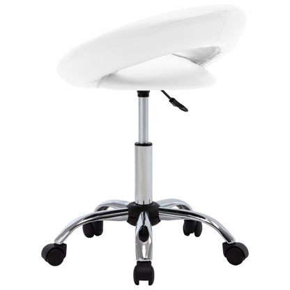 Work chair rolling artificial leather white