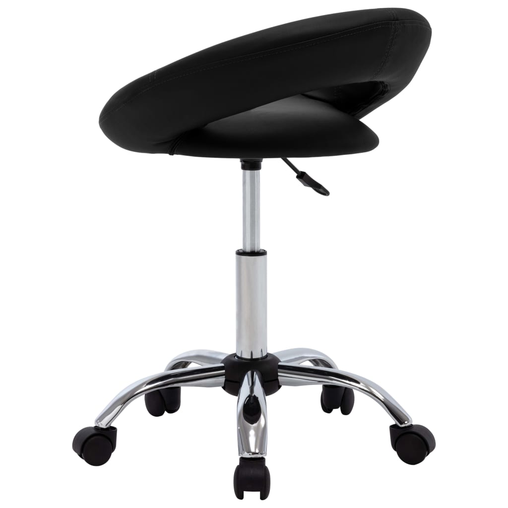 Work chair rolling artificial leather black