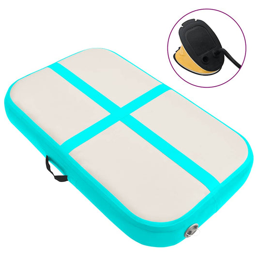 Gymnastiekmat met pomp opblaasbaar 60x100x10 cm PVC groen