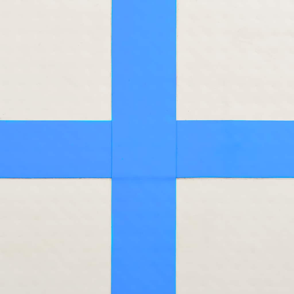 Gymnastiekmat met pomp opblaasbaar 200x200x10 cm PVC blauw