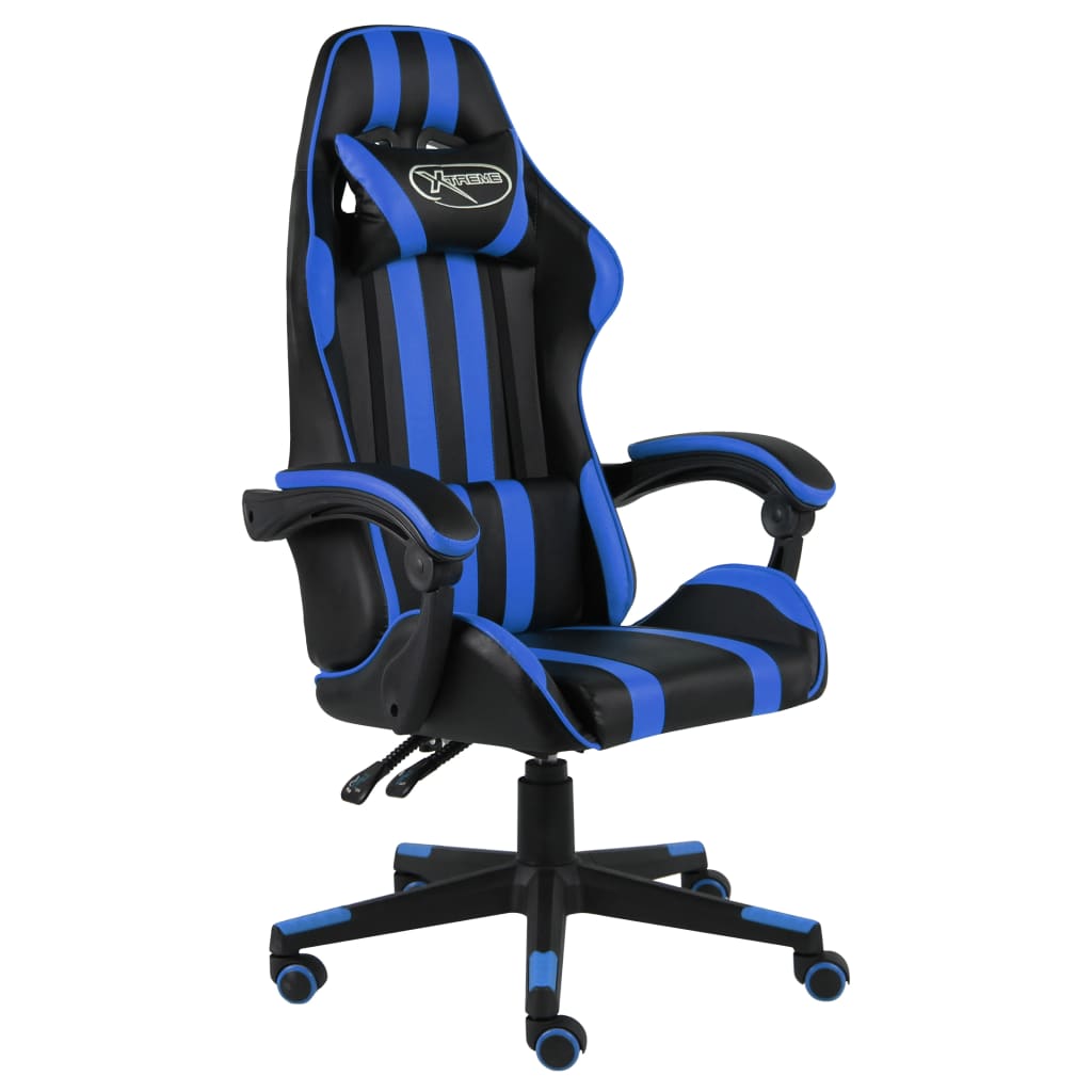 Racing seat artificial leather black and blue