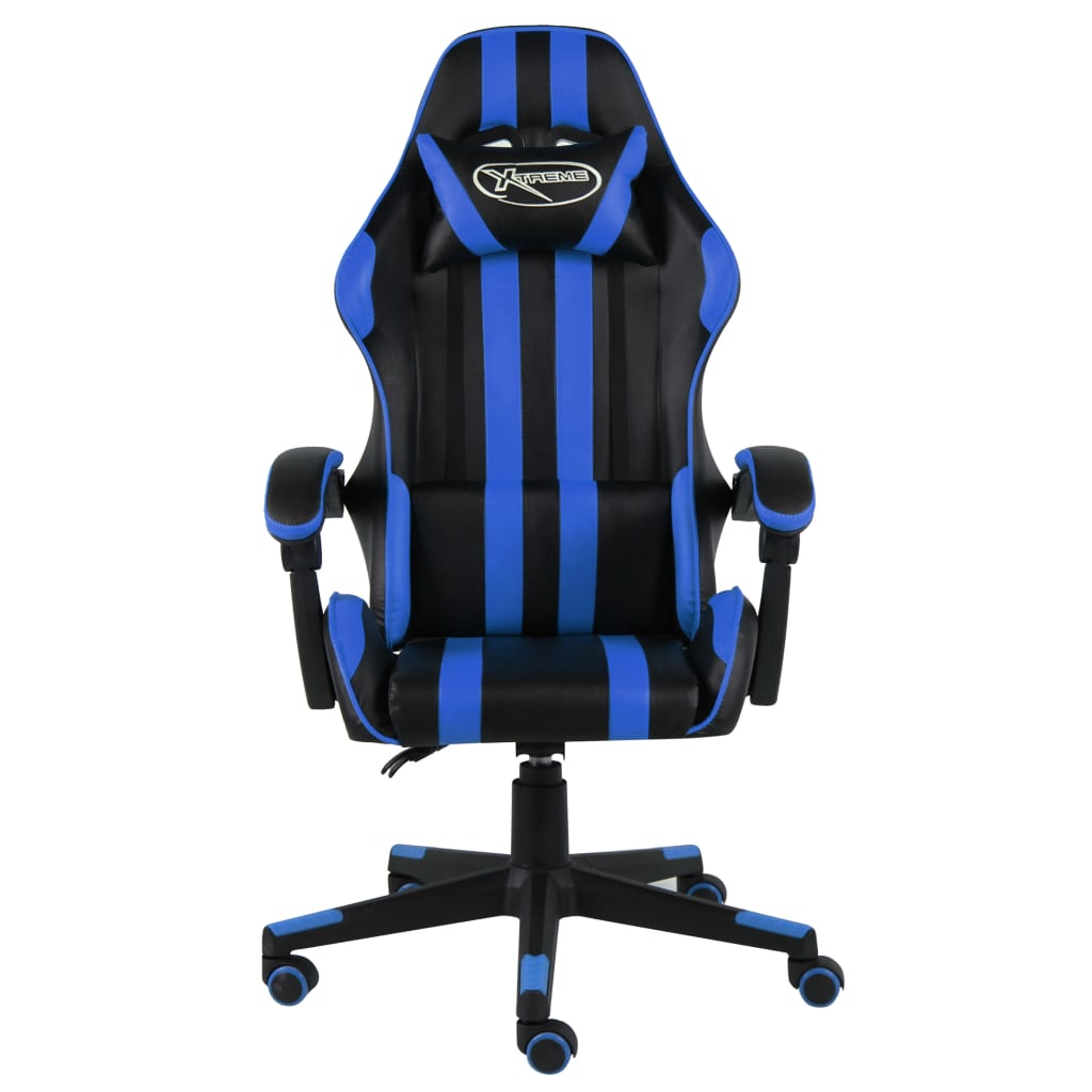 Racing seat artificial leather black and blue