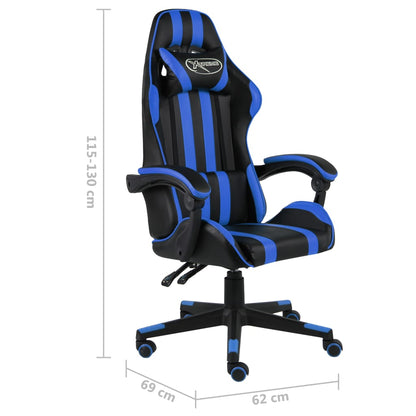 Racing seat artificial leather black and blue
