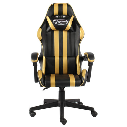 Racing seat artificial leather black and gold colored