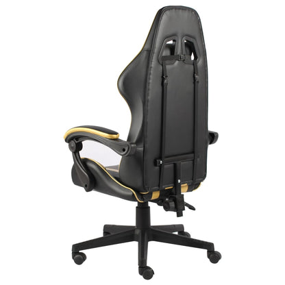 Racing seat artificial leather black and gold colored