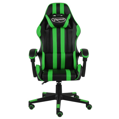 Racing seat artificial leather black and green