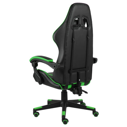 Racing seat artificial leather black and green
