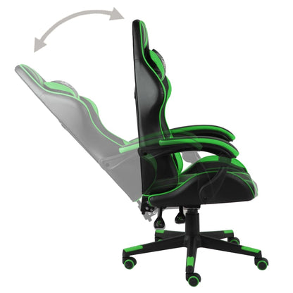 Racing seat artificial leather black and green