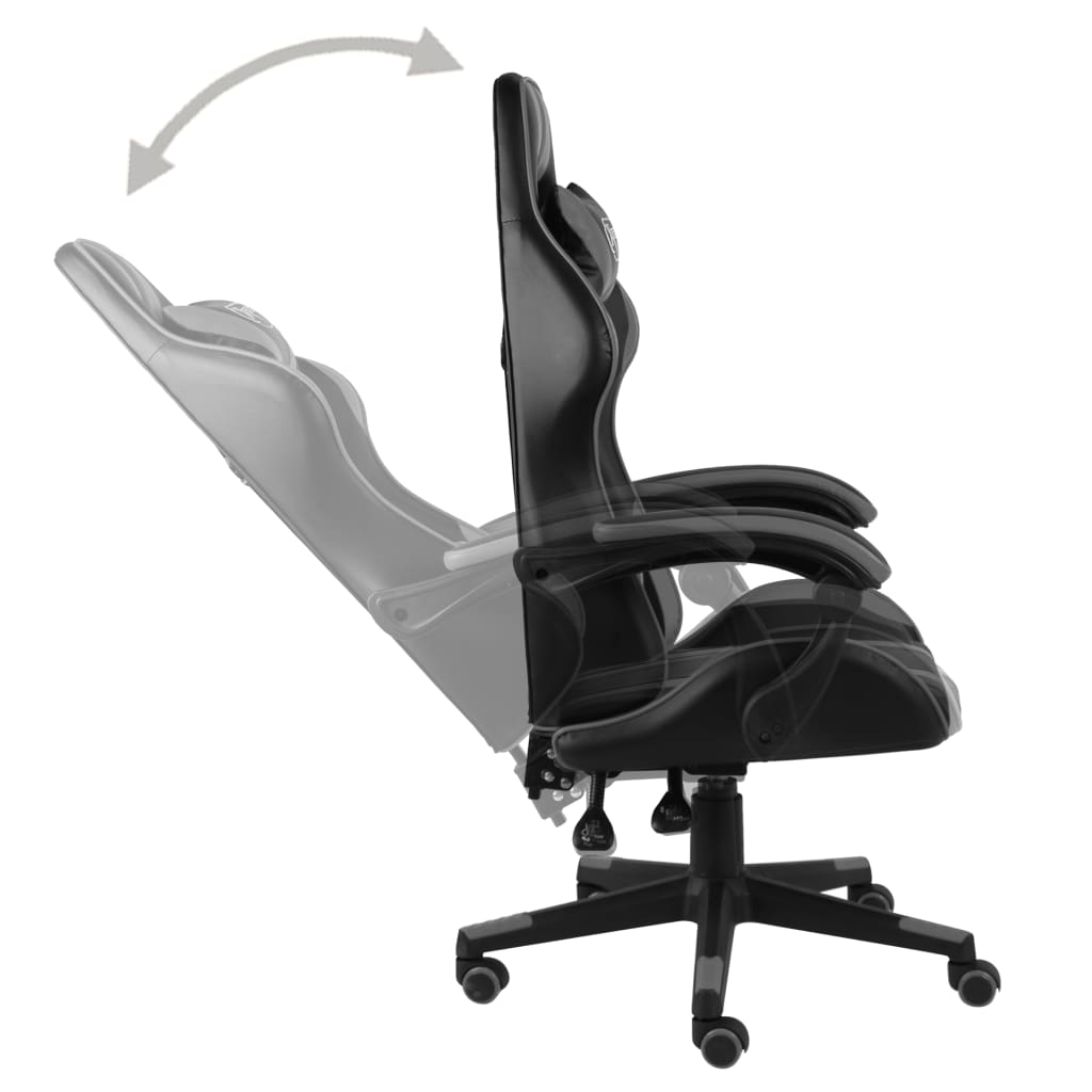 Racing seat artificial leather black and gray
