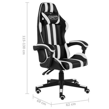 Racing seat artificial leather black and white